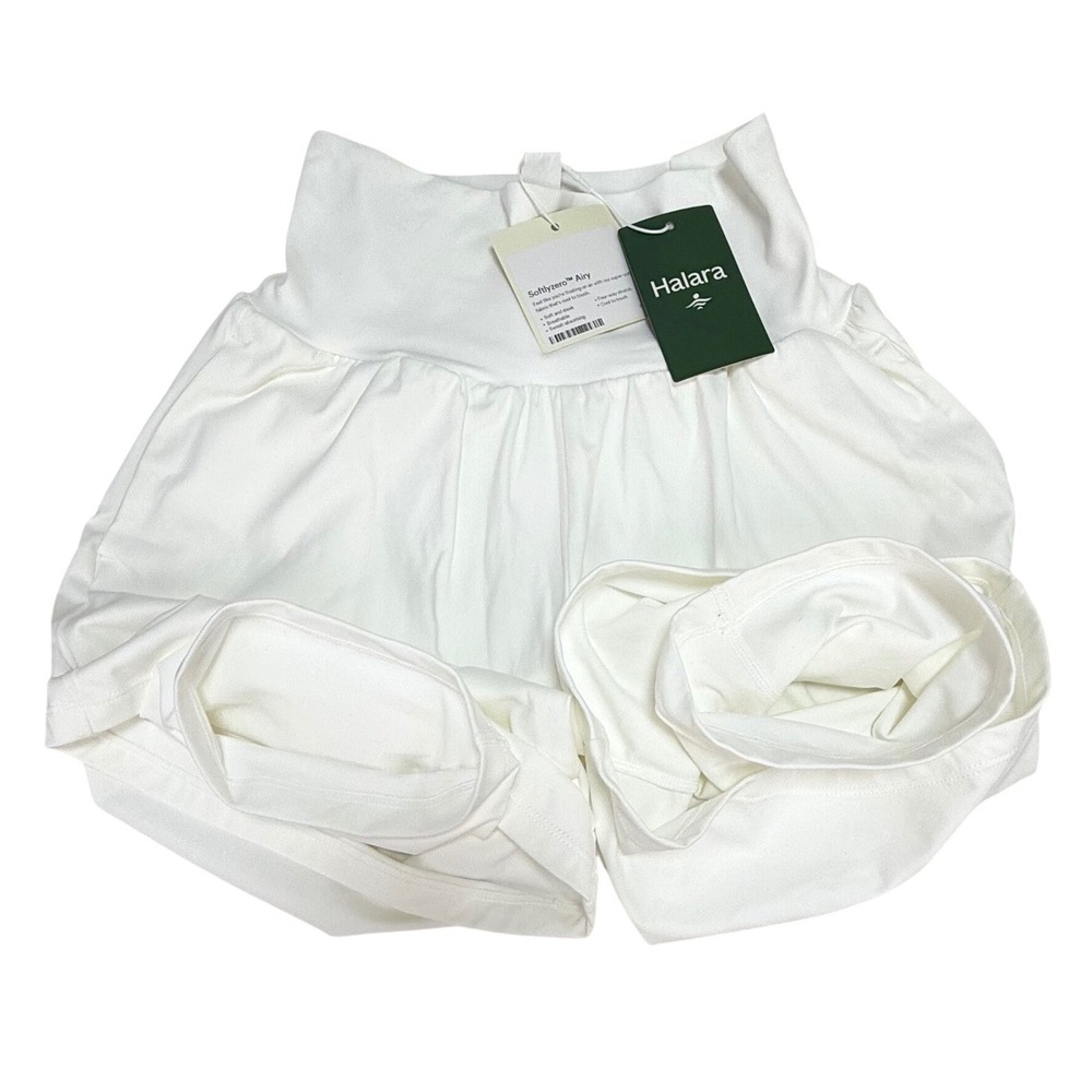 New Halara Softlyzero Airy Shorts XS White High Waisted Crossover Athletic Flowy - Picture 4 of 7